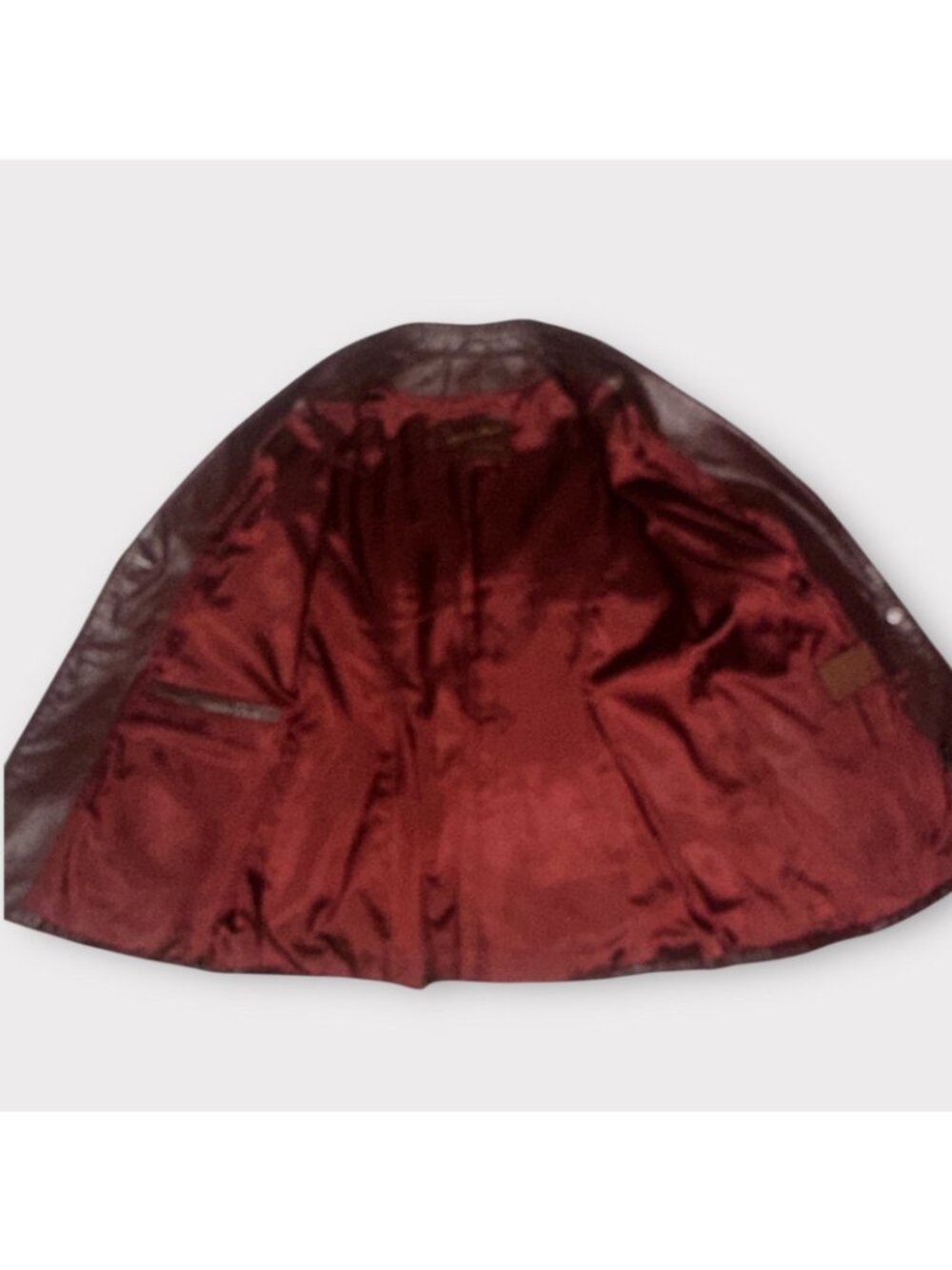VTG Etienne Aigner Blazer Women M-L Oxblood Leather Notch Collar Jacket 1980s - Picture 10 of 12
